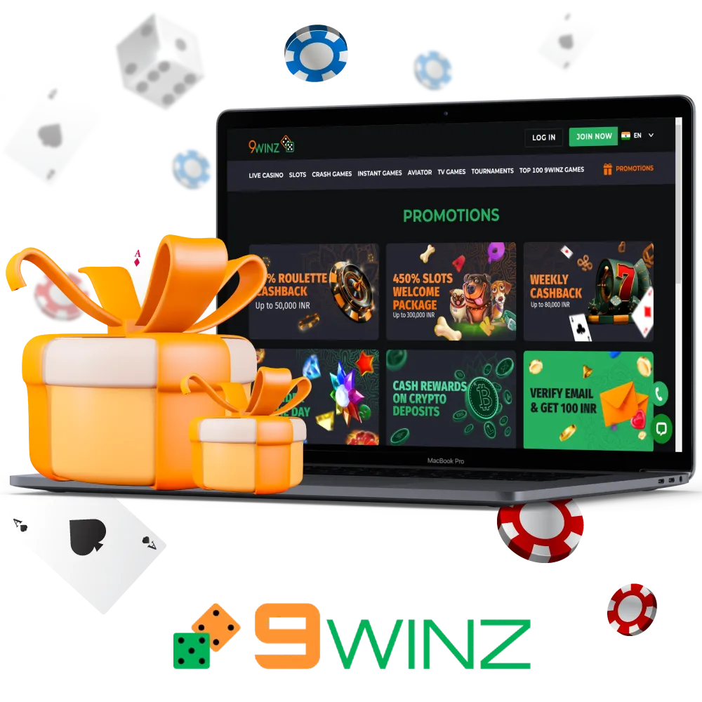 Claim all of the 9winz bonuses.