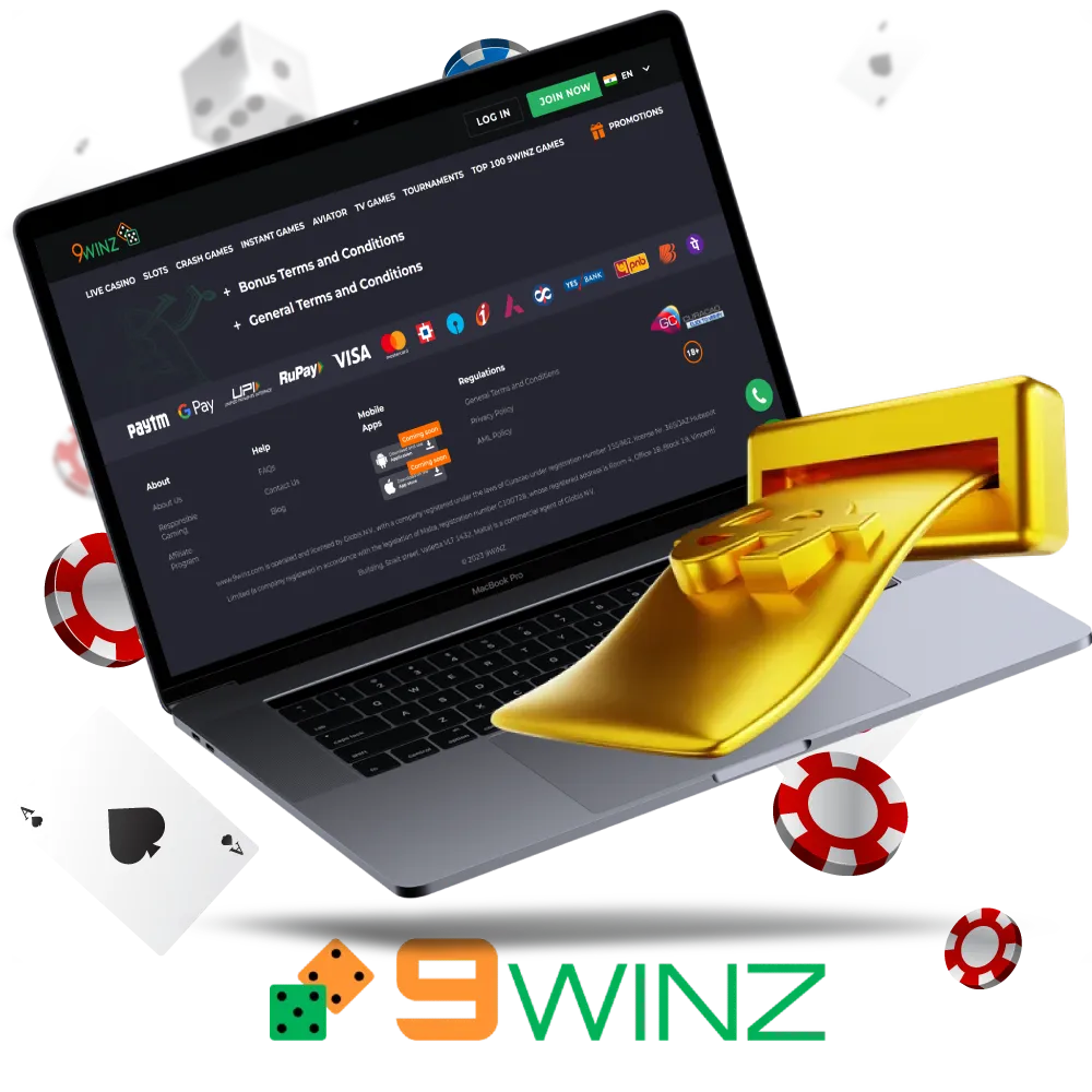 Withdraw money without problems at 9winz.