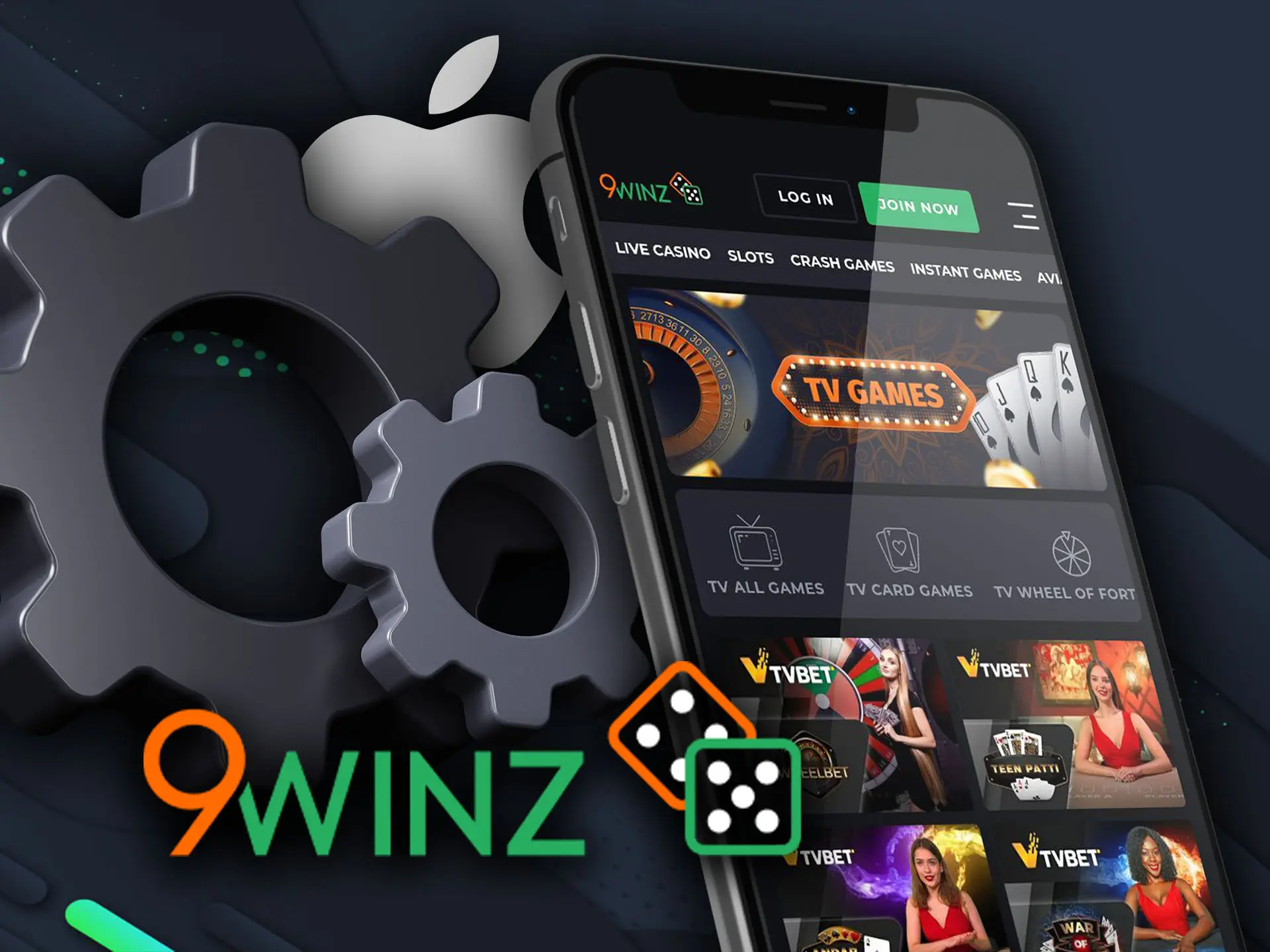 Use 9winz mobile version for iOS without requirements.