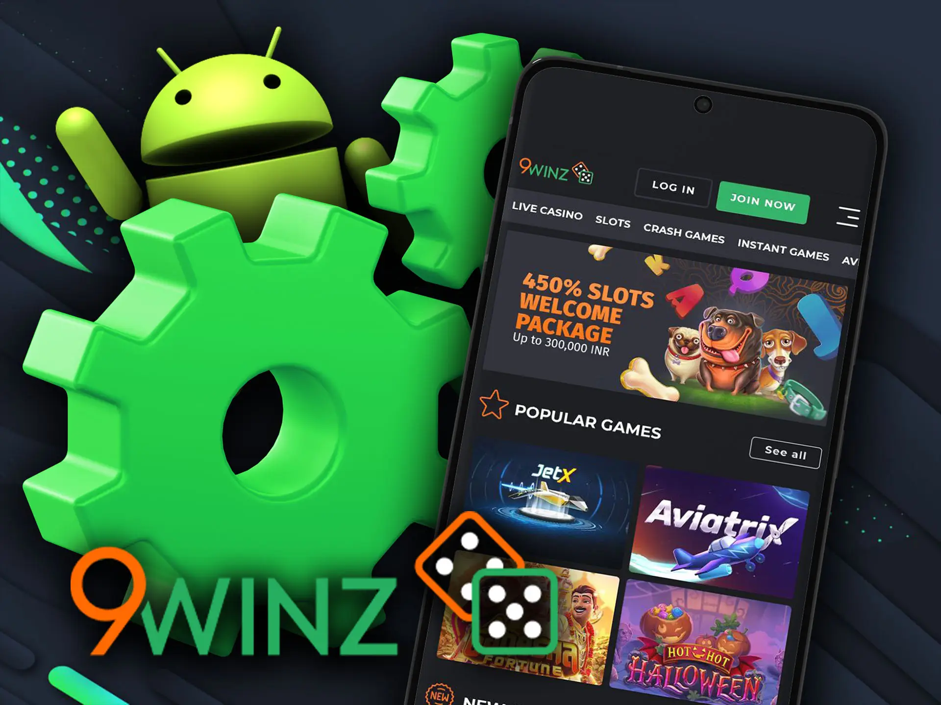 9winz android app has low system requirements and easy to download and use.
