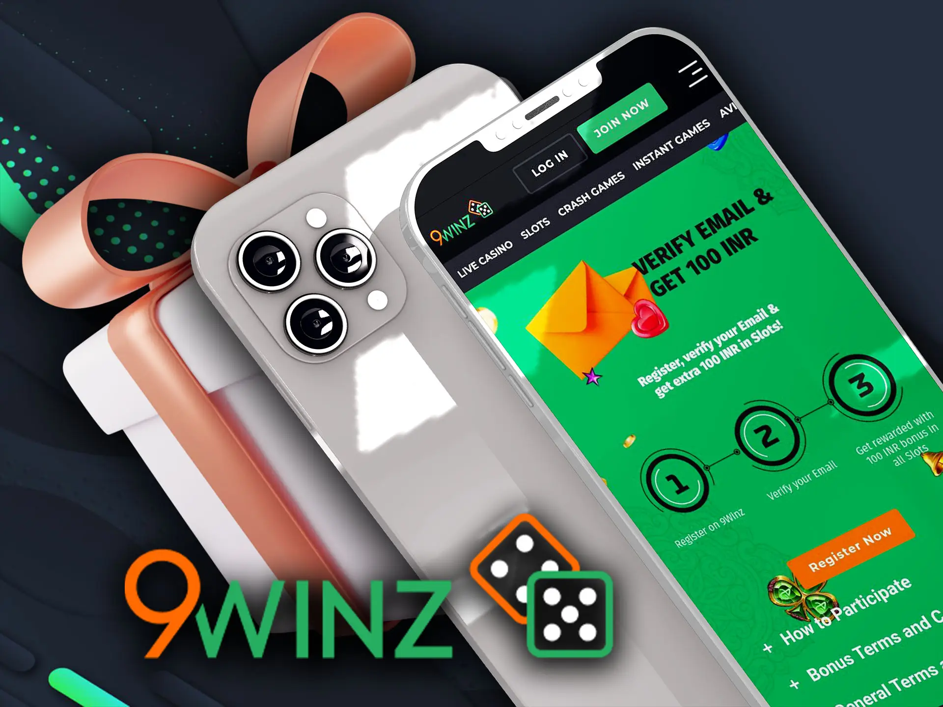 Get additional money after verifying your 9winz account in mobile version.