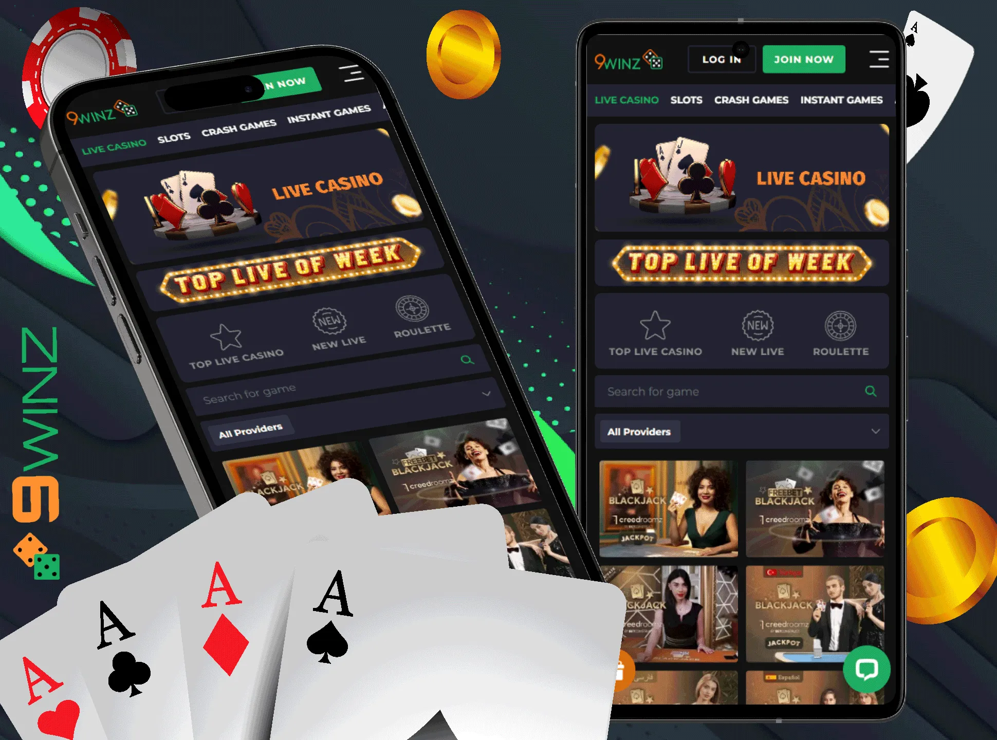 Use the 9winz app for better blackjack experience.