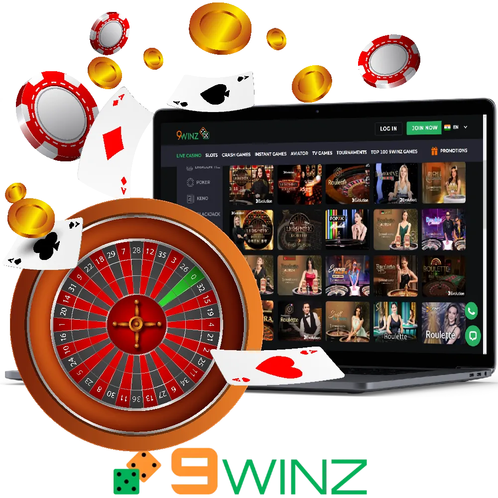 Start playing roulette games at the 9winz casino.
