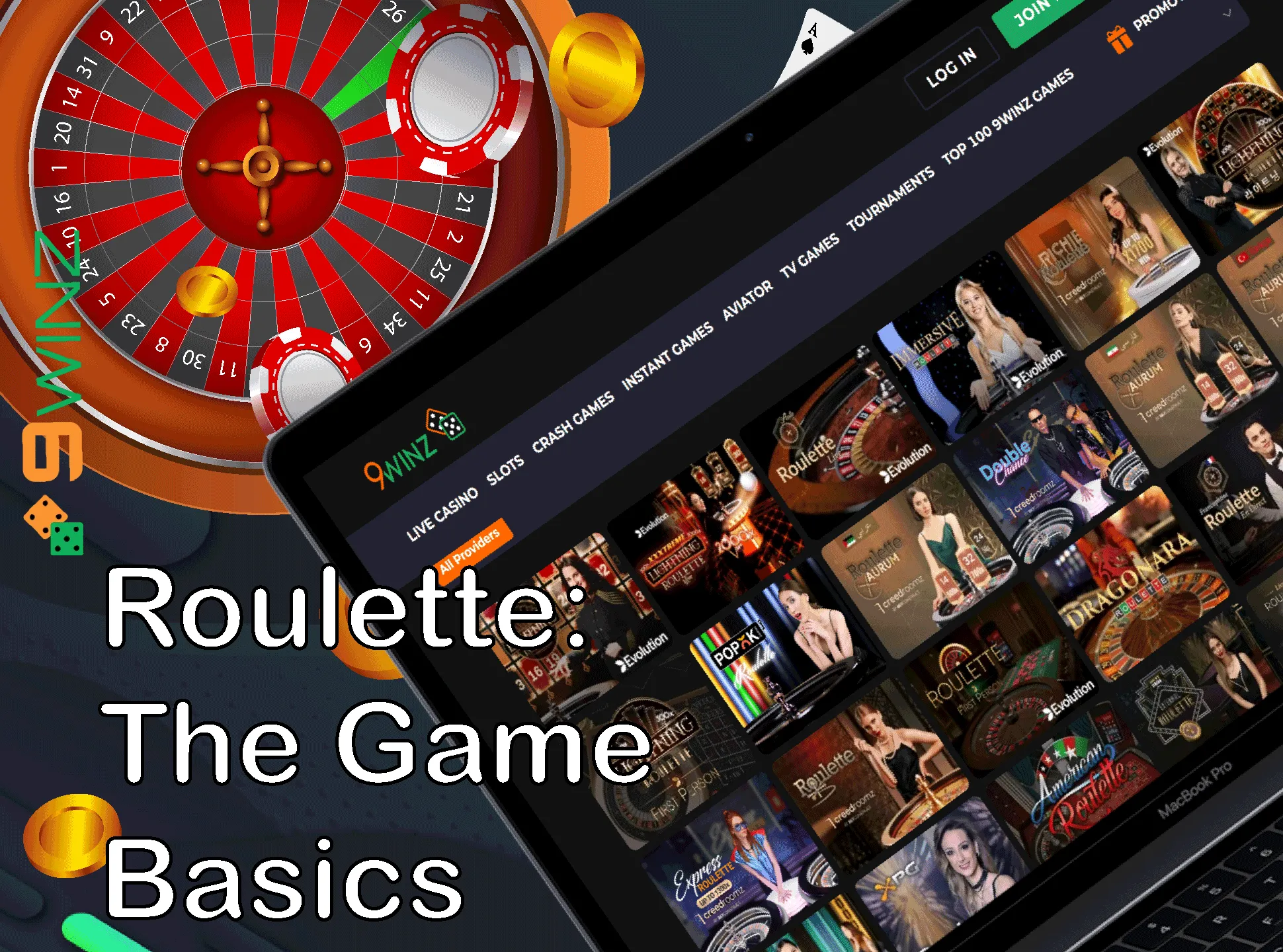 Learn basics of the 9winz roulette game by playing it.