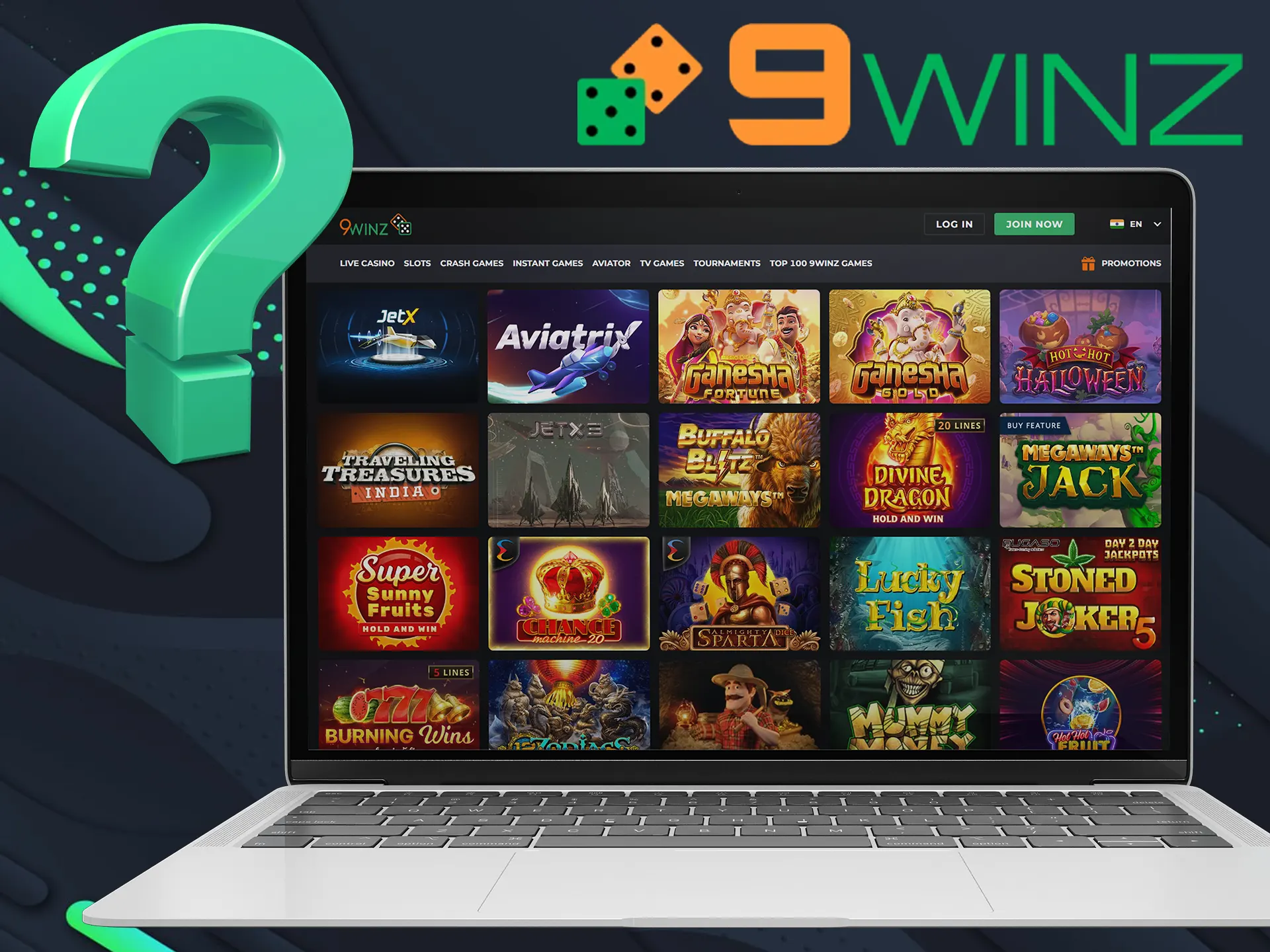 It's easy to start playing slots at the 9winz.