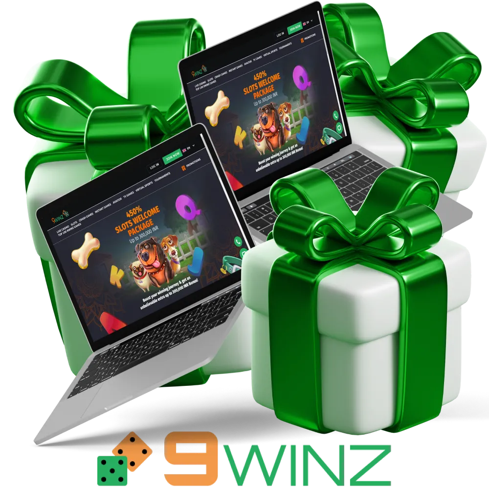 Get welcome bonuses after registration at 9Winz.