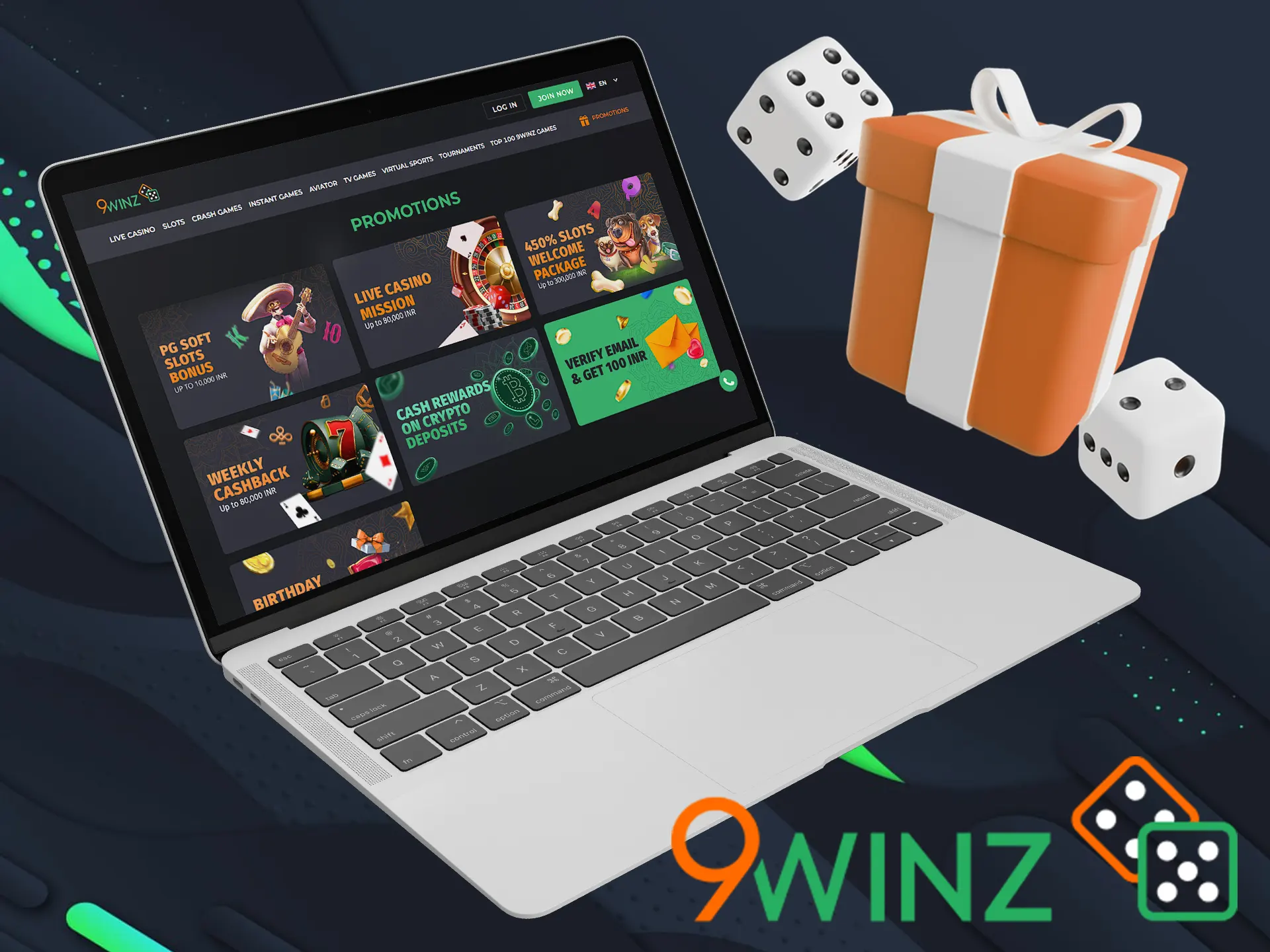 Get your TV games casino bonus at the 9winz promotions tab.