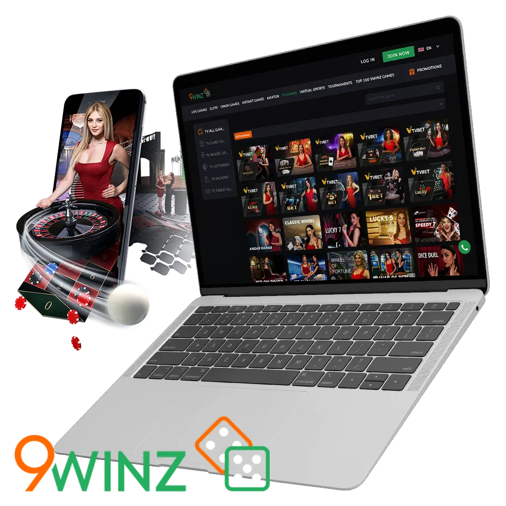 Play the new TV games in the 9winz casino.