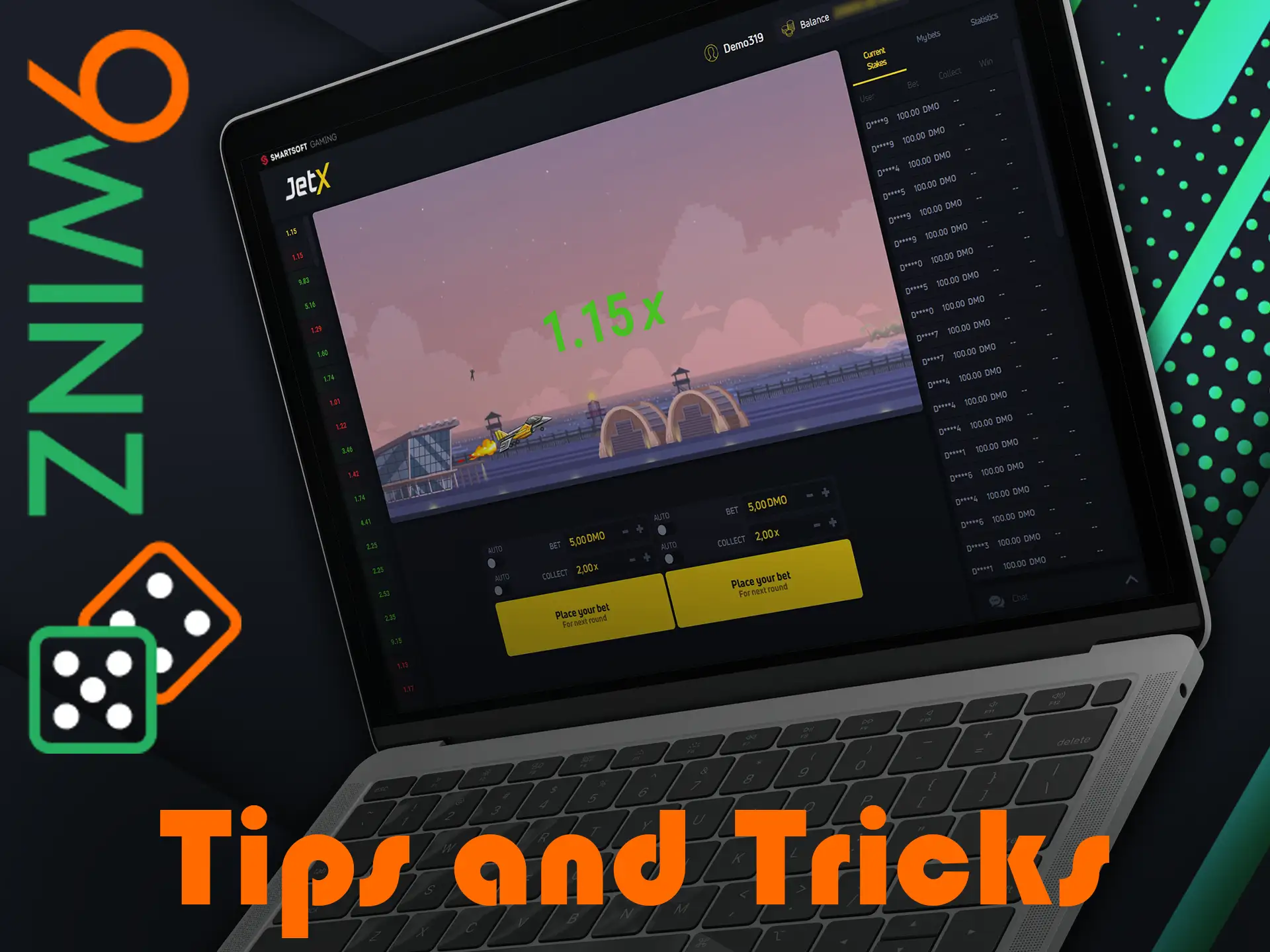 Use 9Winz tips and tricks to win at the JetX game.