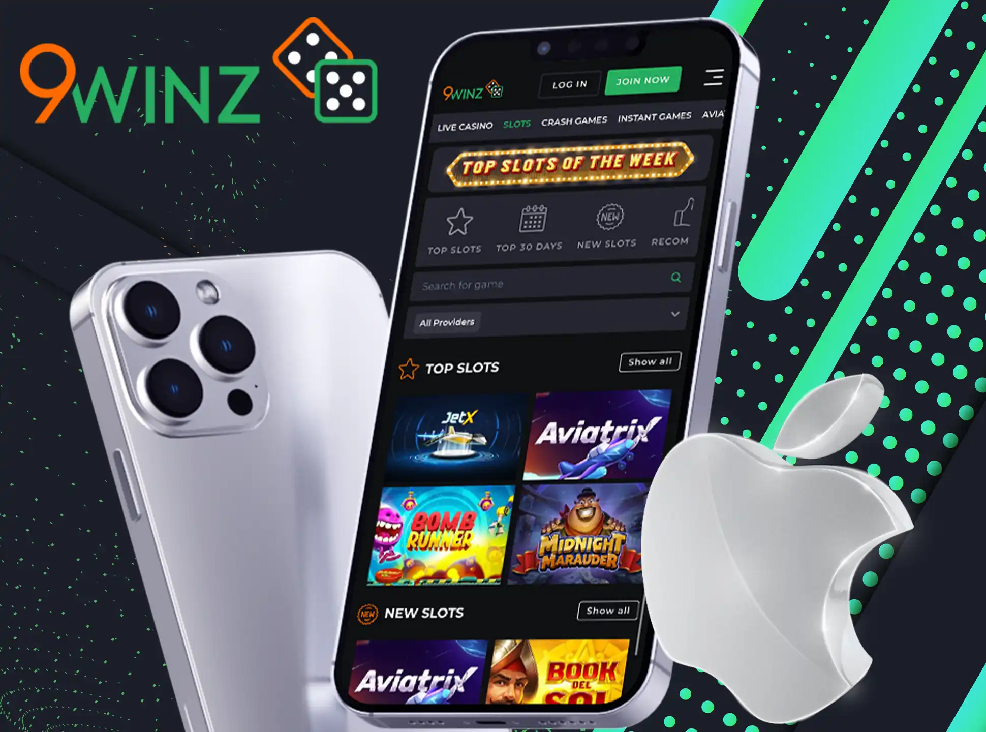 For iOS players the 9winz mobile site is available in the browser.